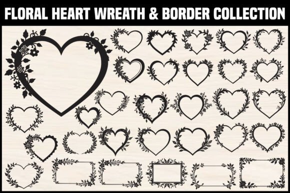 Download Romantic Floral Heart Frame Bundle - Romantic floral Collection