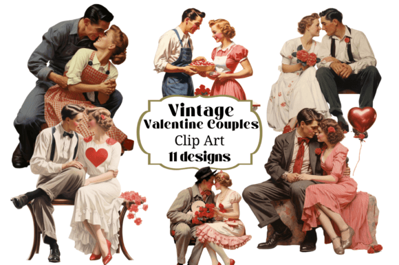 Download Vintage Valentine's Day Romantic Couples - Premium Resources