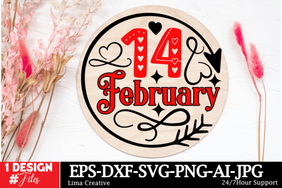 Download 14 February , Valentine's Day Round Sign - 14 february Collection