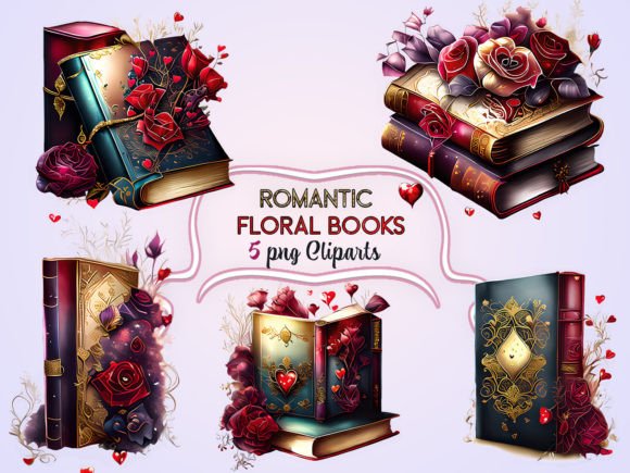 Download Romantic Floral Books Sublimation - Premium Resources